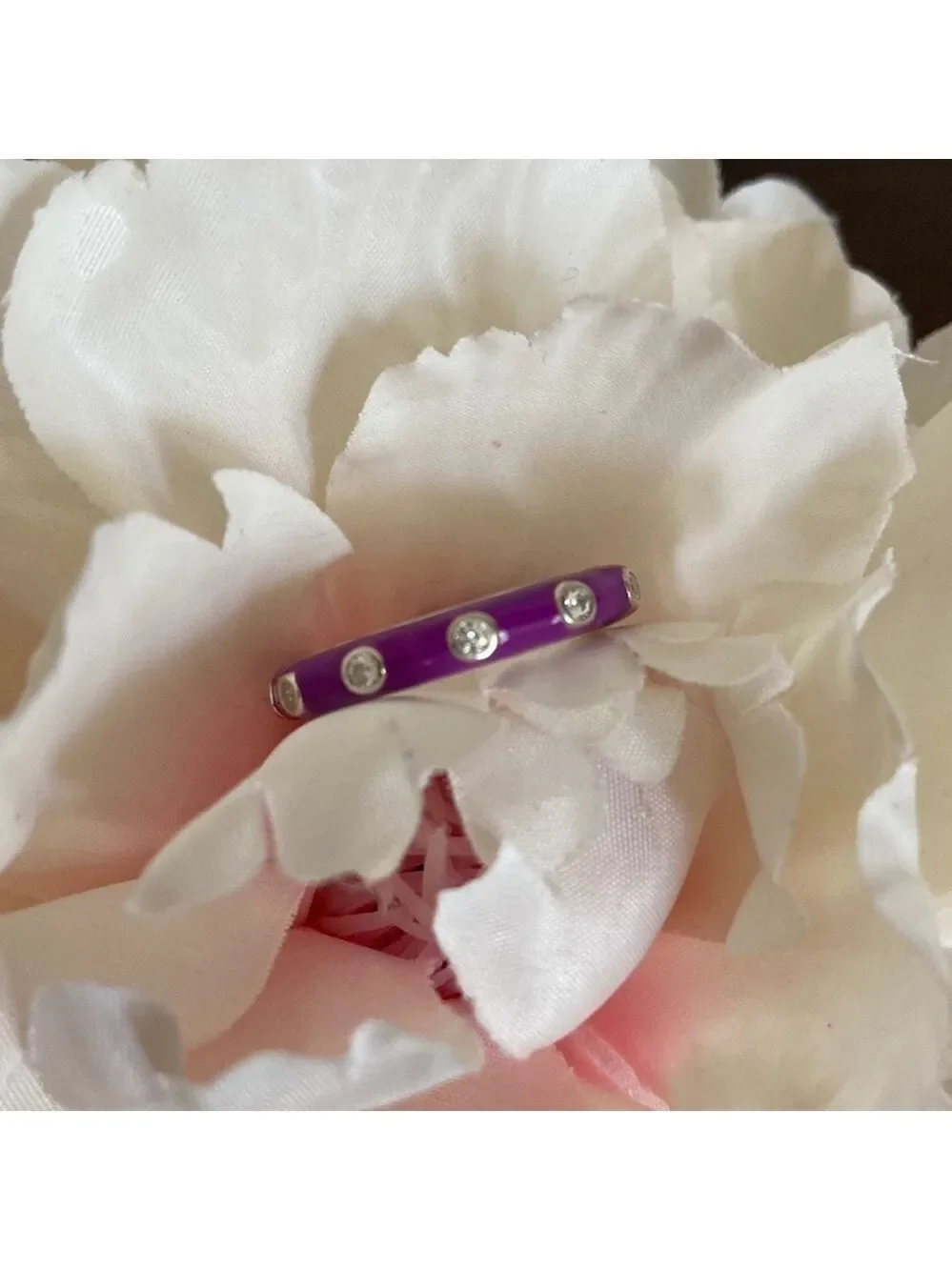 Silpada True Colors Ring Sterling Silver Crystals Purple Size 7